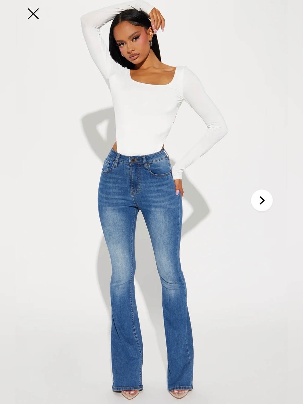 Fashion Nova NWT Serena Sculpting Bootcut Mini Flare High Waist Jeans SIZE 0